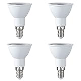 SEBSON Lampe E14 LED warmweiß 2,5W Energieeffizienzklasse A, ersetzt 50W Halogen, 450 Lumen, LED Leuchtmittel 90° 230V Reflektor ø50x70mm - 4er Set