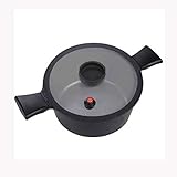 CCKUYT Kasserolle mit Deckel Stielkasserolle Suppentopf Gemüseauflauf Antihaftbeschichteter Schmortopf für Induktionsherd 4,2 Liter