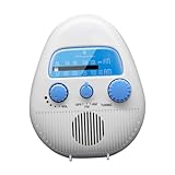 HOMSFOU Wasserdichtes Duschradio mit Aufhängung Langlebiger Am Fm Empfänger Tragbarer Bad Radio Speaker Klarer Klang Automatische Sendersuche Geeignet für Badezimmer und Dusche