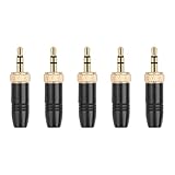 3,5-mm-Audiostecker mit M6-Innengewinde, Stereo-Kopfhörerbuchse, Stecker, Lötanschluss, DIY-Audiokabelanschluss für kabelloses Lavalier-Mikrofon