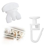 RAFIYU Gardinengleiter für Gardinenschiene, 150x Gardinenhaken + 12x Stopper, Faltengleiter für Gardinenschienen, Vorhang Haken für Schiene Schlaufengleiter, Wohnmobil-Vorhangschiene