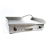 PUDLOR Elektro Grillplatte 727 x 400 x 23mm Glatt Grill Bratplatte 4400W Bräter 50°C bis 300°C Temperatur einstellbar Griddleplatte Grillplatte Griddleplatte elektrisch