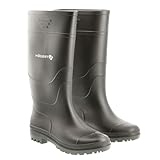Högert Technik – Arbeitsgummistiefel PVC schwarz OB SRA Sicherheitsstiefel, rutschfeste Berufsstiefel, wasserdichte Arbeitsstiefel ohne Metallteile für Industrie und Handwerk
