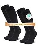 Niofind Kompressionsstrümpfe Damen & Herren, 2 Paar Kniestrümpfe & Stützstrümpfe aus 65% Baumwolle, Reisestrümpfe für Sport, Arbeit, Flug & Schwangerschaft