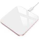 Wireless Charger 15W Handy Induktive Ladestation [Typ-C] Qi Kabellose Ladestation für iPhone 15/14/13/12/11/ X/XS /8 Plus, AirPods, Ladepad 10W für Galaxy S24/23/22/21/10/ Note 8/S7, Huawei, Weiß