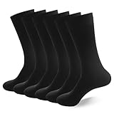 Soleeya 6 Paar Schwarze Business Socken Herren Strümpfe, Premium Anzugsocken Herren 42-46 Superweiche Socken Herren Baumwolle, Business Freizeit StrüMpfe für Männer Atmungsaktiv Socken Ohne Naht
