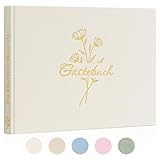 Lanpn Gästebuch Hochzeit, Gästebuch Geburtstag Hochzeitsalbum Hochzeitsgästebuch Blanko, Hochzeitsbuch Gästebücher, Leinen Gästebuch für Jubiläen Geburtstage Babyparty Taufe (108 Seiten, Creme)