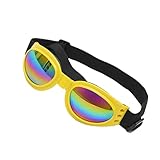 POPETPOP 1 Stück Hundebrille hundesonnenbrille Dog Sunglasses Hundeschutzbrille mit Gurt Sonnenbrillen für Hunde Schatten schnapsgläser Augenschutz für Hunde Hund Yellow
