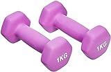 Amazon Basics Neopren Hanteln Gewichte, Violett, (2er-Set), 2 x 1 kg