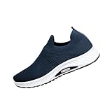 Herren-Sportschuhe zum Hineinschlüpfen, Netzstoff, rutschfest, leicht, Volleyball-Trainer, orthopädisch, Arbeits-/Pendler-Sneaker, Turnschuhe, blau, 41 1/3 EU