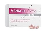 Mannose Femin Extra - 120 Kapseln - Hochdosiertes Kombipräparat mit D-Mannose, Cranberry Extrakt, Vitamin C & Biotin für Frauen - Natürlich vegan