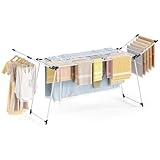 SYKIARIOL Wäscheständer, Flügelwäschetrockner für platzsparende Aufbewahrung, Klappbarer Wäscheständer, Standtrockner, Flügelwäscheständer für Kleidung, 1.72m Länge, Hohe Flügel, Weiß