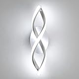 Comely LED Wandlampe, LED Wandleuchten Innen 16W 1800LM, Moderne Kurvendesign Dekorativ Wandleuchte für Schlafzimmer Wohnzimmer Korridor, Kühles Weiß 6500K