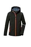 killtec Jungen Softshelljacke/Outdoorjacke mit Kapuze KOW 366 BYS SFTSHLL JCKT, schwarz, 152, 42161-000