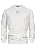 Indicode Herren INCliver Sweatshirt mit RIPP-Bündchen | Herren-Pullover Sweater für Männer Offwhite S