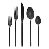GRÄWE Besteck schwarz, Besteck-Set für 2 Personen, 10-teilig, Edelstahl Tafelbesteck, Essbesteck spülmaschinengeeignet, titanbeschichtet, Serie Lissabon