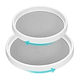 MumdoYAL 2 Stück Drehbare Gewürzregale mit Drehteller Organizer, Rutschfest und Stabil, geeignet für Kühlschrank, Küche, Badezimmer, Kommode, Gewürzregal und vieles mehr (25cm & 30cm)