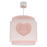 Dalber Lampe kinderzimmer, kinderlampe Pendelleuchte Hängelampe, Deckenleuchte Kinder, Deckenlampe kinderzimmer Baby Dreams Herz Rosa, 76012S, E27