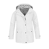 Regenjacke Mädchen Wasserdicht Winddicht Atmungsaktiv Softshelljacke mit Kapuze Leichte Übergangsjacke Reißverschluss Windbreaker Preppy Regenmantel Trenchcoat Outdoor Funktionsjacke 5-14 Jahre