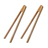 2 Stück Reusable Classic Bamboo Toast Tongs,Grillzange Holz,Bambuszange Toastzange,Bambuszange Holz Toastzange,Wiederverwendbare GrillzangeHolz,Küchenzange zum Kochen,Brot,Früchtetee und Gurken(25 cm)