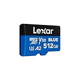 Lexar Blue Micro SD Karte 512GB, bis zu 160 MB/s Lesen, microSDXC UHS-I-Karte, Klasse 10, U3, V30, A2, Full-HD & 4K-Video, Hochgeschwindigkeits-Speicherkarte für Smartphones/Tablets/Action-Kameras