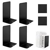 Buchstütze 2 Parr(=4 Stück), Buchstützen Metall, Bücherhalter Regal Eindicken Schwere, Bookends für Büro/Schule/Zuhause, Book Holder Bibliothek Shelves, Bücherstopper CD Kinder, 19.5x13x 9.5 cm