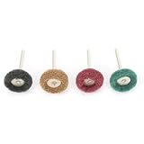 Naroote Schleifscheiben-Scheuerpad-Polierset Zum -Schleifen und Polieren von Holz, Metall, Formen mit 80-teiliger Polierscheibe für Elektroschleifer und Elektrowerkzeuge, Braun/Grün/Rot/Schwarz, 25 Mm