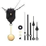 Wand-Quarz-Pendeluhr-Mechanismus-Set, DIY-Uhr-Reparatur-Set, Metall + Kunststoff, schwarz, rot (schwarz)