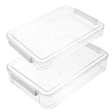 Beaupretty 2 Stück Transparente Aufbewahrungsbox Teiliges Stoßfeste Organizer für Dokumente und Urkunden Stapelbar Staubdicht Hohe und Niedrige Ausführung für Büro und Projektablage