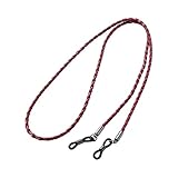 Sport-Brillenband, Brillenhalter um den Hals, 70 cm, verstellbarer Brillenriemen für Kinder, Damen, Herren, rot, Refer to description