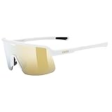 uvex dyrt - Sportbrille für Damen und Herren - großes Sichtfeld - 100% UVA-, B, C Schutz - mirror - white matt/gold mirror - one size