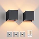 Klighten 2 Stücke LED Wandleuchte mit Austauschbarer G9 LED Lampe Warmweiß 3000K, Aluminium LED Wandlampe Innen/Aussen Einstellbar Abstrahlwinkel aussenbeleuchtung für Wohnzimmer Garten, Anthrazit