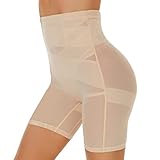 SIMIYA Bauchweg Unterhose Damen Shapewear Hohe Taille Unterwäsche Figurenformend Miederhose Bauchkontrolle Body Shaper Leggings Miederpants für Frauen(Beige, L)