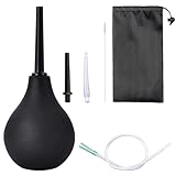 BORISCA 224ML Analdusche, Klistier Analdusche Silikon Einlauf zur Darmreinigung Analspülung Set mit 1 X 37 cm Silikonkatheter, 1 Weicher Spülstöpsel, 1 Harter Spülstöpsel, 1 Aufbewahrungsbeutel