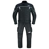 BOSmoto Neu Motorradkombi Biker Motorrad Textil Kombi wasserdichte Jacke und Hose (BLK, XXL)