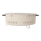 Tragbarer Holzkohlegrill,Tragbarer BBQ-Holzkohlegrill - Griller aus Edelstahl mit Antihaftbeschichtung,Holzkohleofen, runder Tischgrill zum Grillen für Zuhause, Party, Terrasse, Camping