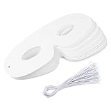 INOOMP 120 Stück Weiße Bastelmasken aus Karton mit Elastischen Bändern Bemalbare Leere Masken für Halloween Karneval Geburtstagsfeiern und Kostümpartys