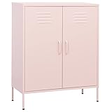 vidaXL Lagerschrank Sideboard Kommode Anrichte Stahlschrank Schrank Beistellschrank Mehrzweckschrank Bücherschrank Standschrank Rosa 80x35x101,5cm Stahl