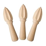 UKCOCO 3 Stück Zitronenpresse Manuelles Entsafter Saftpresse handlich Zitrusreibe aus Holz Hand-Entsafter-Handbuch Limettenpresse Manuelle Zitruspresse Manuelles Obstkribis Buche Beige