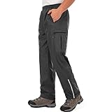 Jogwits wasserdichte Regenhose für Herren Atmungsaktiv Winddicht Outdoorhose Elastischer Bund Hose Leichte Regenhose zum Wandern Camping Golf Black-XL