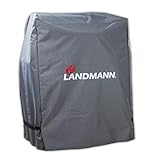 LANDMANN | Grill-Schutzhülle | Grillabdeckung | Wetterfest | M | Grau | Wasserdicht | UV-beständig | Kälteschutz bis -20 °C | Für Geräte mit Aufbaumaßen von ca. 60 x 80 x 120 cm (L x B x H)