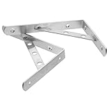 Tofficu 2 Stück Schwerlast Regalhalterung Teiliges Metall Winkelträger mit Dreieckiger Stabiler Konstruktion Rostfrei für Wandmontage in Küche Garage Wohnzimmer Belastbar und Langlebig