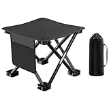Outdoor-Klapphocker, perfekter tragbarer Stuhl für Camping, Grillabende und Sportveranstaltungen (groß, schwarz)