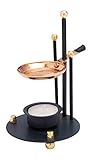 WEIHRAUCHBRENNER/RÄUCHERSTÖVCHEN HÖHENVERSTELLBAR – Höhe 16 cm – Mit KUPFERPFÄNNE & TEELICHT – Edler RÄUCHERSTÄNDER/AROMABRENNER/DUFTSTÖVCHEN – MaMeMi Markenqualität