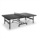 JOOLA Tischtennisplatte BLACK OUTDOOR, Wetterfest, Mobile & Klappbarer Tischtennistisch | 6mm Aluminium Plattenstärke | Inklusive Netz , schwarz, 274 x 152,5 x 76 cm