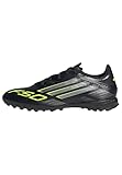 adidas Unisex F50 League Turf Football Boots, Core Black/Iron Metallic/Lucid Lemon, 42 EU
