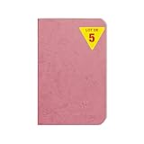 Clairefontaine 734166Cpack - Packung 5x Notizheften Kladde Age Bag, 9x14 cm, 48 Blatt liniert 90g, Einband gekörnt mit Lederstruktur, Altrosa 1 Pack
