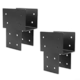 Robuste Metall-Pfostenkappen-Spannhalterung für Holzpavillon-Balken-Säulenverbindung, passend für 10,2 x 10,2 cm Pfosten, schwarze Außenstruktur-Unterstützung Hardware (2 Stück)