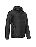 Kirkjubøur® Askja Herren Steppjacke, mit leichter Wattierung, Stehkragen und Kapuze. Jacke für Männer, in S bis 3XL, in vielen verschiedenen Farben (as3, alpha, x_l, regular, regular, schwarz)