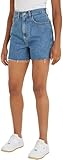 Tommy Jeans Damen Jeans Shorts Mom Short Stretch, Blau (Denim Medium), 32W